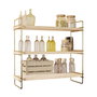 Hanah Home Estantería de Pared de Madera Maciza Dorado y Marrón